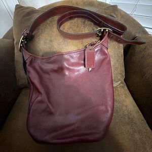 Coach Leather Shoulder / Crossbody Bag – Classic Red (Gently Used)
